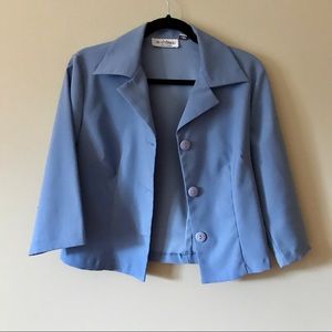 Vintage Blazer 90s Cropped Blue Pastel Le Chateau Jacket